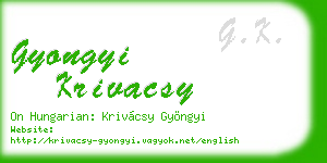 gyongyi krivacsy business card