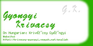 gyongyi krivacsy business card